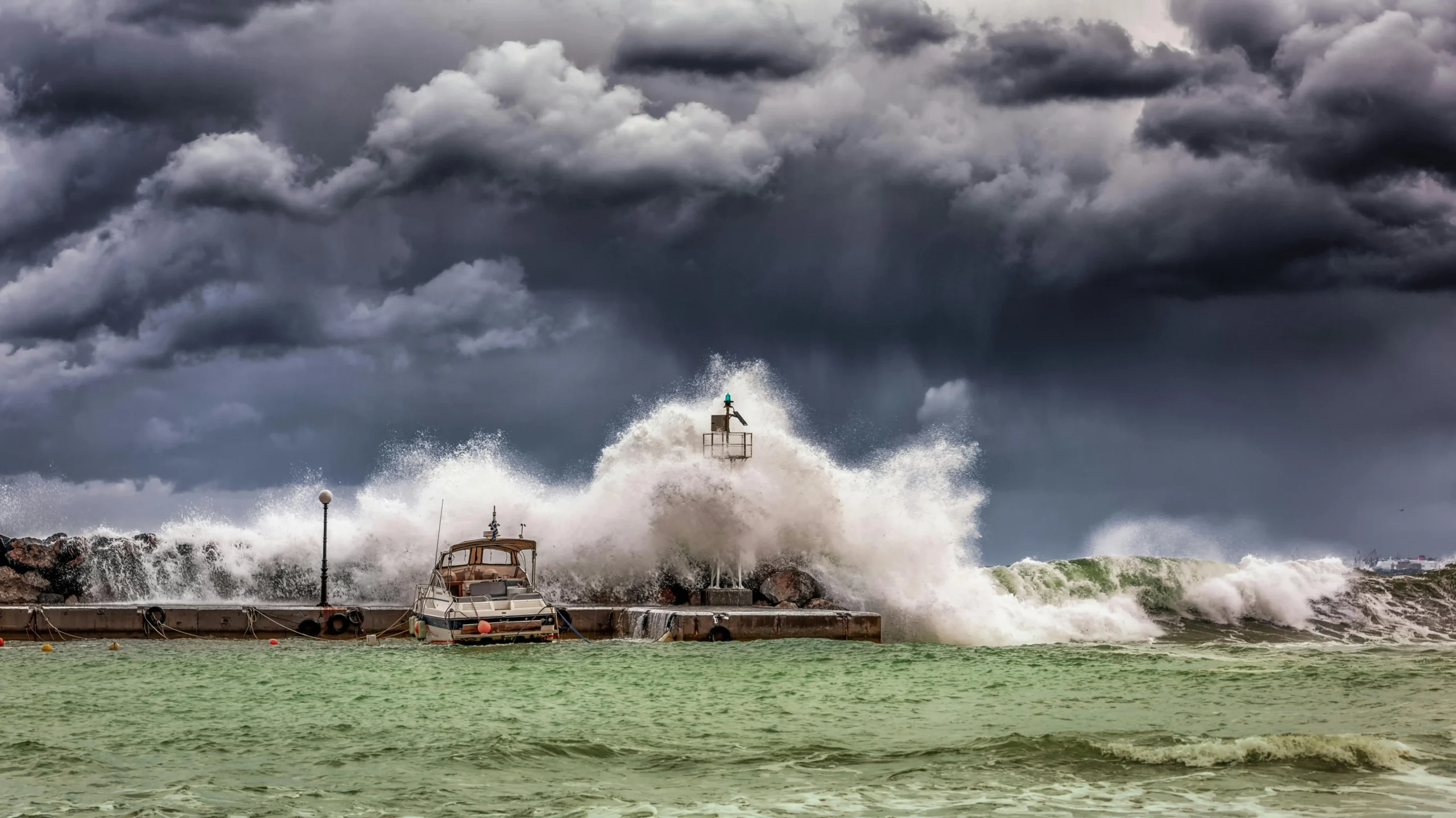 Cloudy sky with big waves, related to "can perimenopause cause bloating"