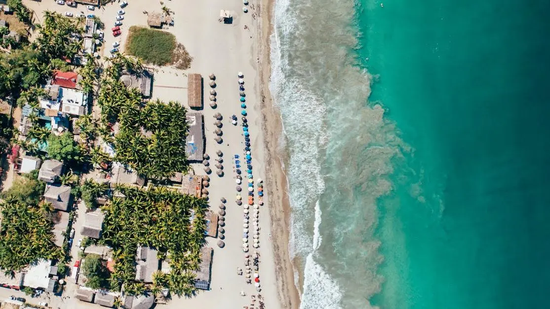 Aerial view of a beach