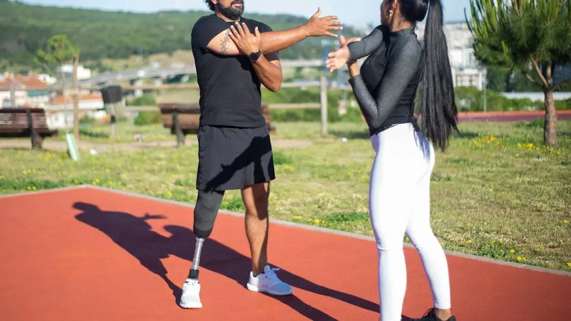 Couple exercising, focusing on sweat rash prevention between legs