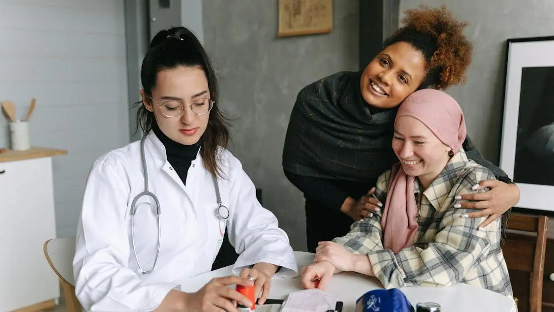 Doctor consults a patient and friend in a clinic, showcasing trusted provider for GLP-1 injections.