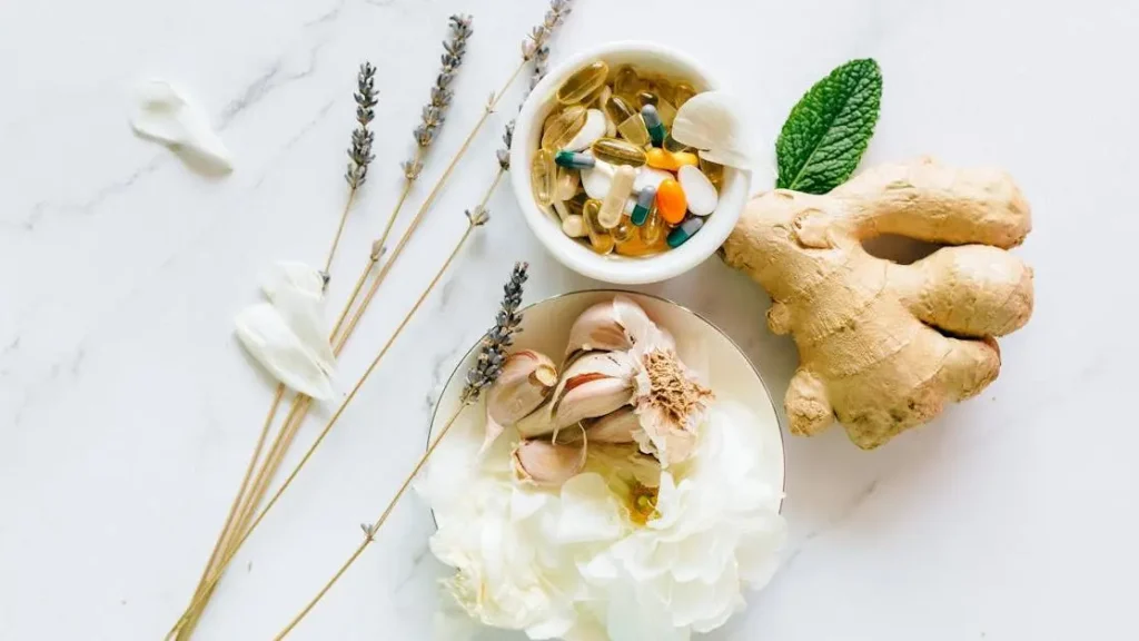 Holistic health elements with ginger, garlic, and supplements; Pros and Cons of Berberine vs. Metformin.